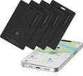 Wallet Tracker Card Smart Tag 4 Pack, Apple MFi Certified Bluetooth Finder, Wireless Charging Slim Item Locator, IP67 Waterproof, Works with Apple Find My for Keys, Bags, Passport, iOS Only