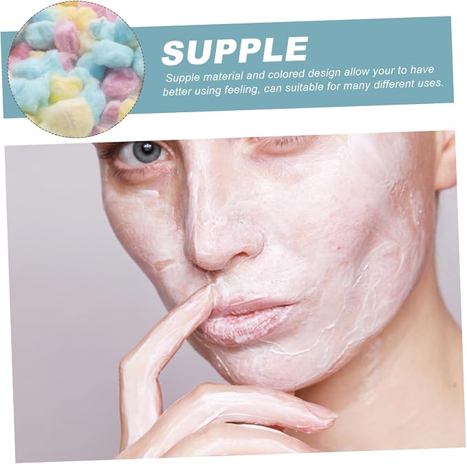 500g Colorful Cotton Balls for Baby Face Cleaning Soft Cotton Balls in Pink for Newborns for Gentle Skin Care and Makeup Application