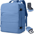 coowoz Large Travel Backpack Carry On for Women Man Waterproof Gym Backpacks with Laptop Compartment Mochila de Viaje Teacher Personal Item Backpack Rucksack Airplane Accessories Must Haves Sky Blue