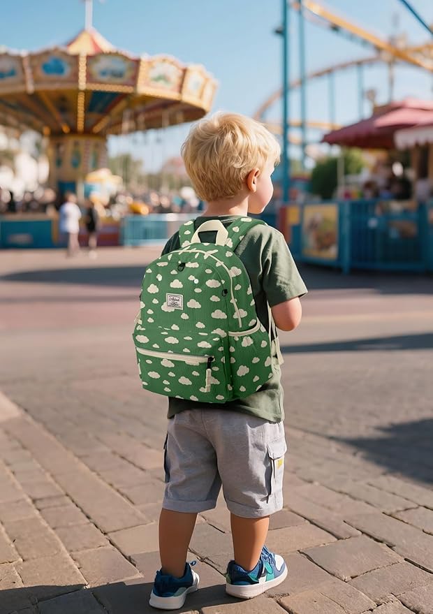 atgark Corduroy Toddler Backpack for Girls 2-5: Preschool Backpack for Girls
