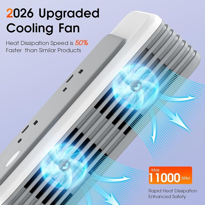Global Voltage Converter US to Europe for Curling Iron and Hair Straighteners, Power Converter for European Travel Plug Adapter with 2 USB A & 2 USB C Ports, Compatible with 200+ Countries
