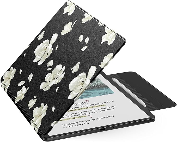 MoKo Magnetic Case for All-New 11" Kindle Scribe 2025(3rd Generation) & Kindle Scribe Colorsoft 2025(1st Gen) - Slim Folio Premium PU Leather Cover with Pen Clasp & Auto Sleep Wake, Magnolia