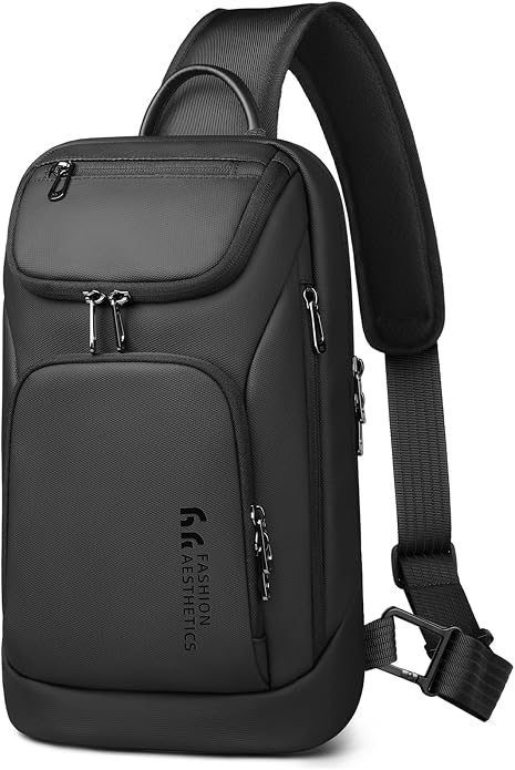 hk Sling Bag for Man, Waterproof Utility Crossbody Bag with Anti-theft Pocket for Men