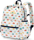 STEAMEDBUN Corduroy Kids Backpack for Boys and Girls 5-8: Boys Backpack for Elementary Kindergarten - 15 inch Cute Backpacks for Kids - Car