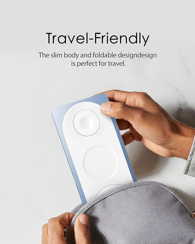 PETINO 3 in 1 Wireless Charging Station for Apple Devices with MagSafe | For iPhone 17/Air/16/15/14/13/12, AirPods & Apple Watch, Foldable Portable Aluminum Charging Stand, Adapter Included