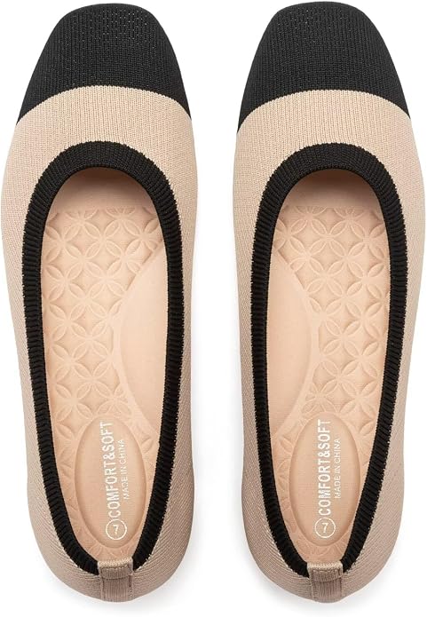 Frank Mully Women's Flats Square Toe Flats Comfortable Slip on Washable Ballet Flats Shoes for Women Dressy Work