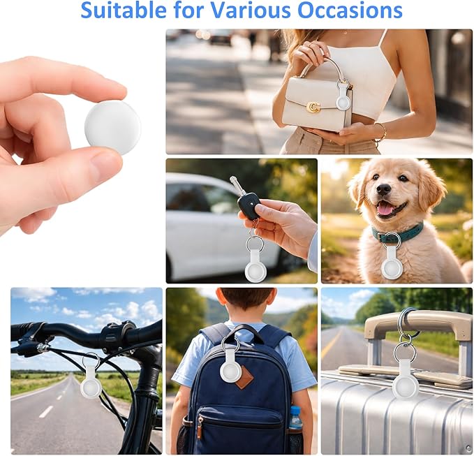 Smart Tracker Tags –Bluetooth Item Finder for iOS & Android | Works with Apple Find My & Android Find My Device, Luggage Tracker for Keys, Wallet, Backpack & Suitcase, Anti-Lost Tag (1, White)
