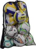 Heavy Duty Mesh Ball Bag, Drawstring Sport Equipment Storage Bag for Basketball, Soccer, Sports Beach and Swimming Gears with Adjustable Shoulder Strap Outdoor Organizer