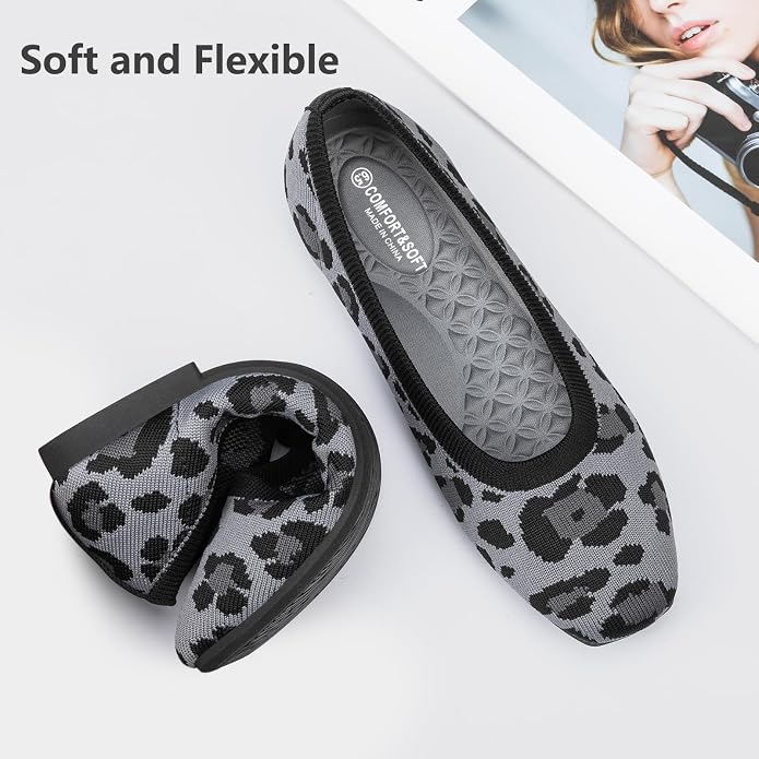 Frank Mully Women's Flats Square Toe Flats Comfortable Slip on Washable Ballet Flats Shoes for Women Dressy Work
