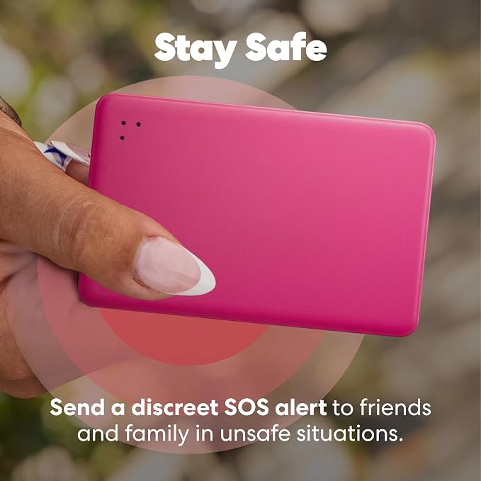 Tile by Life360 Slim - Wallet Finder, Bluetooth Tracker and Item Locator for Luggage Tags, Passports and More. Both iOS and Android Compatible. Phone Finder. 1-Pack (Pink Punch)