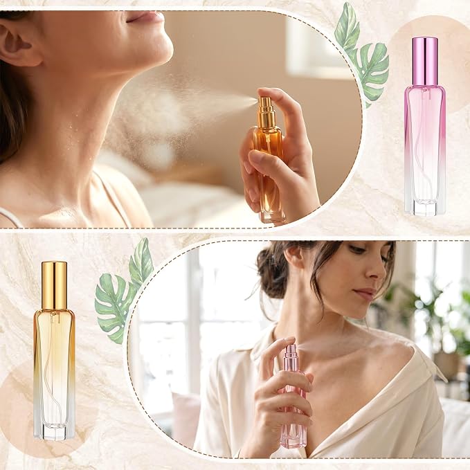 Domensi 30 Pcs 10/15/20/30 ml Perfume Travel Refillable Glass Bottles Spray Bottle Perfume Atomizer for Cologne Dispenser Leak-proof Fragrance Bottles Atomizer Pump Kit (15 ml,Fresh Color)