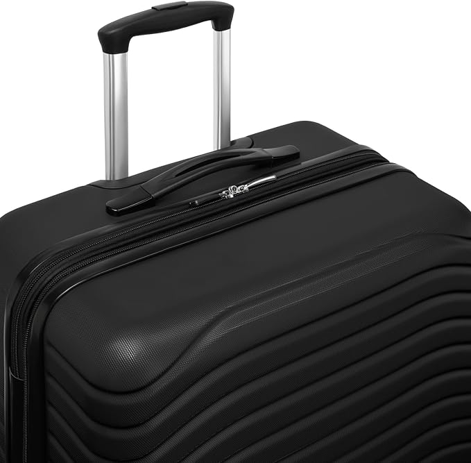 Everest Expandable Hardsided Spinner (Black, 3 Piece Set (28", 24", 20"))