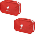 First Aid Bag - First Aid Kit Empty for Home Outdoor Travel Camping Hiking, Mini Empty Medical Storage Portable Pouch (2 Pieces Red Bag)