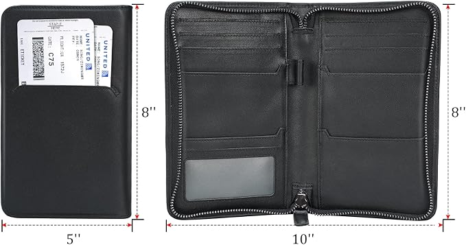 Polare Napa Leather Passport Holder Cover Case for Men RFID Blocking Travel Wallet Holds 4 Passports