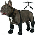 Dog Suspenders Boots, Winter Snow Shoes for Small Dogs, Waterproof Dog Boots for Rain Mud, Anti-Slip Stay-On for Active Dogs, Adjustable Reflective Paw Protector for Walking Hiking, XS Black