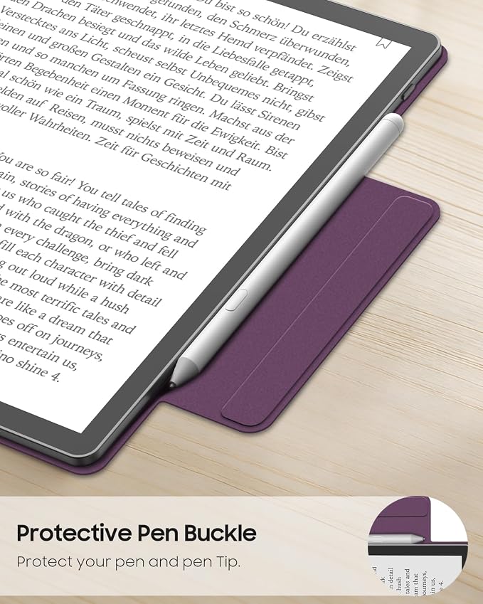 Fintie Case for 11" Kindle Scribe 2025 (3rd Gen) and Kindle Scribe Colorsoft 2025 (1st Gen), Slim Lightweight Multi-Viewing Angles Stand Detachable Magnetic Cover with Pen Buckle, Purple