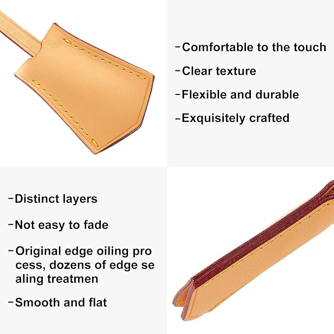 jiesinlov Microfibre Leather Tags for Speedy 25 30 35 Handbag,Luggage or Suitcase Tag (Beeswax Tag)