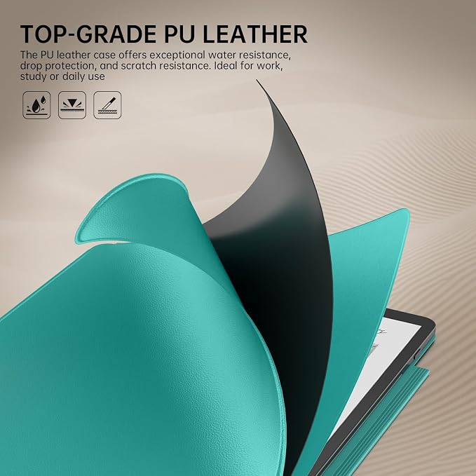 MoKo Magnetic Case for All-New 11" Kindle Scribe 2025(3rd Generation) & Kindle Scribe Colorsoft 2025(1st Generation) - Slim Folio Premium PU Leather Cover with Pen Clasp & Auto Sleep Wake, Jade Green