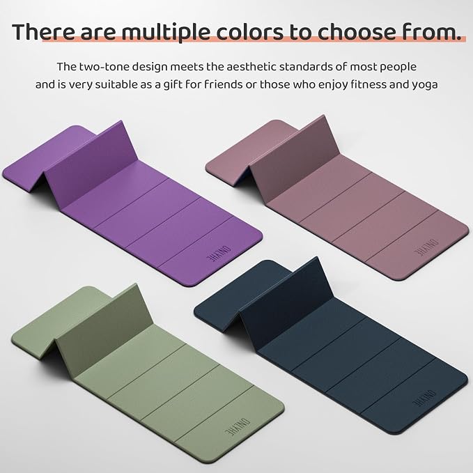Foldable Yoga Mat (12mm) Exercise Mats for Home Workout,Comfortable and Durable,Thick-Portable Folding Mat,Non Slip,Pilates Mat Thick,Outdoor Use,Meditation,Travel,Camping（71"x24" x0.47"）