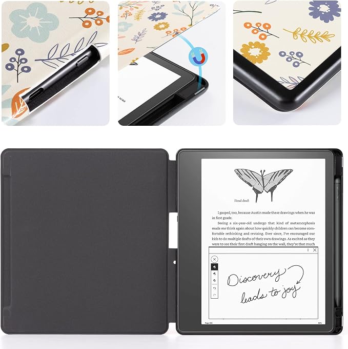 CoBak Case for Kindle Scribe - All New PU Leather Cover with Auto Sleep Wake Feature for Kindle Scribe 10.2" 2022 & 2024 Released with Pen Holder
