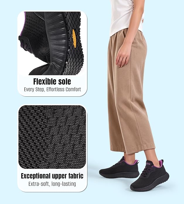 SHULOOK Women's Non Slip Work Shoes Slip-Resistant Kitchen Chef Restaurant Food Service Nurse Shoe Comfortable Mesh Breathable Walking Sneakers Black