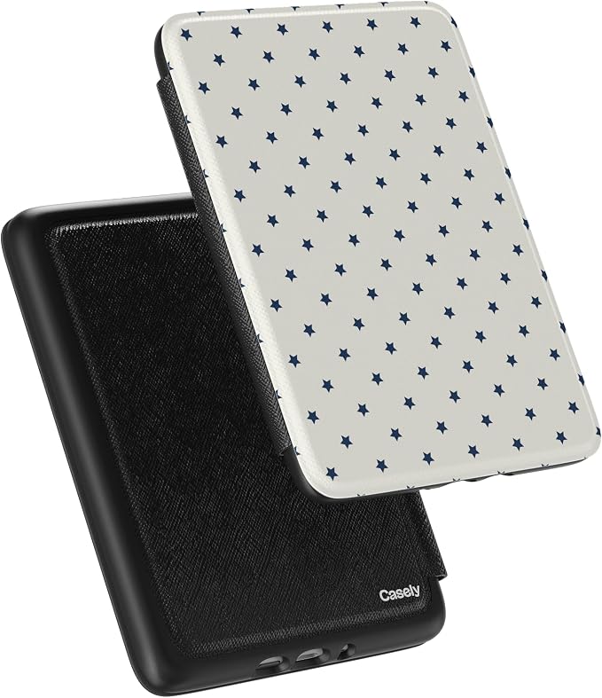 Casely Kindle Case | Tiny Stars | Blue & White | 7” Kindle Colorsoft and 7” Kindle Paperwhite (12th Gen)