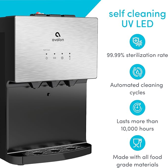Avalon A12 Countertop Bottleless Water Dispenser, 3 Temperatures, Self Cleaning, Stainless Steel