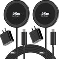 25W Magnetic Wireless Charger, 6FT Fast Charging Pad Wireless Charge for iPhone 17 16 /AirPods3/2/Pro/for Galaxy S26 Ultra/Pixel 10 Series, Portable Charger for Desk& Travel(2Pack,Black)