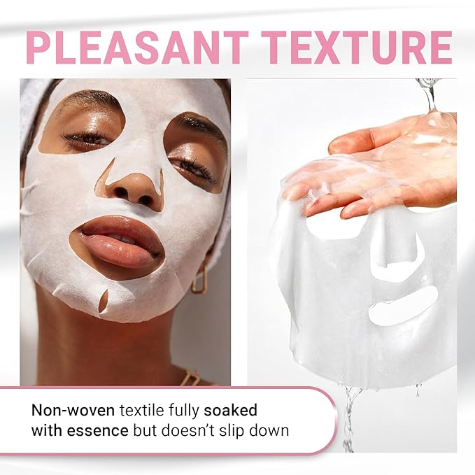 VIABEAUTY 8 Pack of Collagen Face Mask with Ceramides - Rejuvenating Facial Sheet Mask, Reduce Wrinkles & Fine Lines - Face Masks Skincare Moisturizing Collagen Mask for All Skin Types
