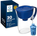 Brita Large 10-Cup Elite Water Filter Pitcher, WQA NSF/ANSI Certified, Reduces 99% of Lead, Microplastics, & 30 Contaminants, BPA-Free, Removes Chlorine Taste & Odor, 1 Elite Filter, Blue