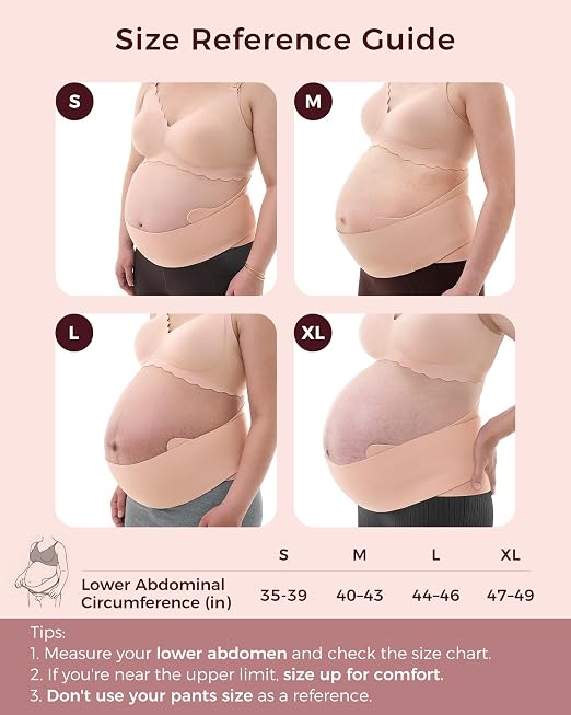 Momcozy Belly Bands for Pregnant Women, One-Piece & Portable Pregnancy Belly Band with Ergonest Back Support & Breathable Fabric – Adjustable Maternity Belt for Small/Round/High-Carrying Belly