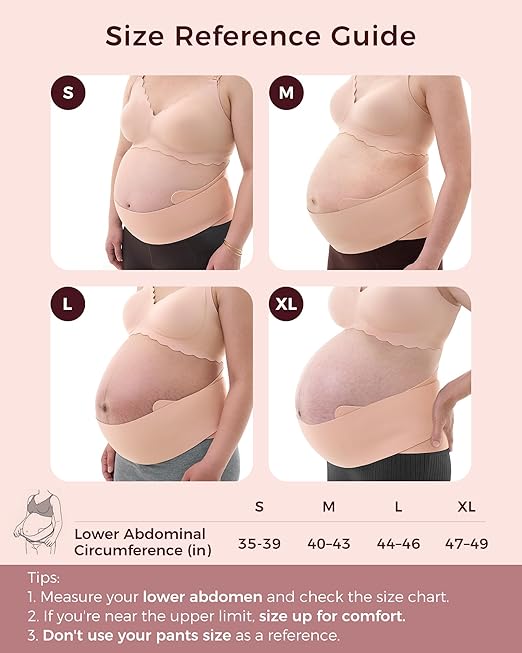 Momcozy Belly Bands for Pregnant Women, One-Piece & Portable Pregnancy Belly Band with Ergonest Back Support & Breathable Fabric – Adjustable Maternity Belt for Small/Round/High-Carrying Belly