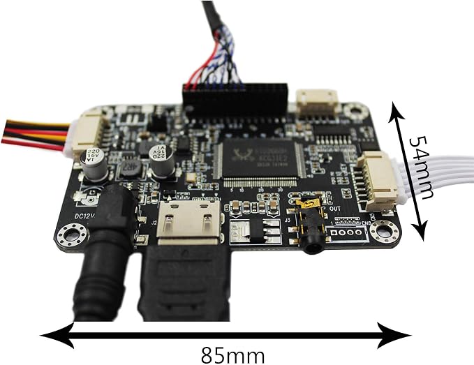 VSDISPLAY 10.4Inch IPS LCD 1024x768 Screen with Audio Controller Board & 12V DC 2A Power Adapter US Plug