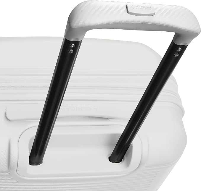 American Tourister Stratum 2.0 Expandable Hardside Luggage with Spinner Wheels, Checked-Large, White
