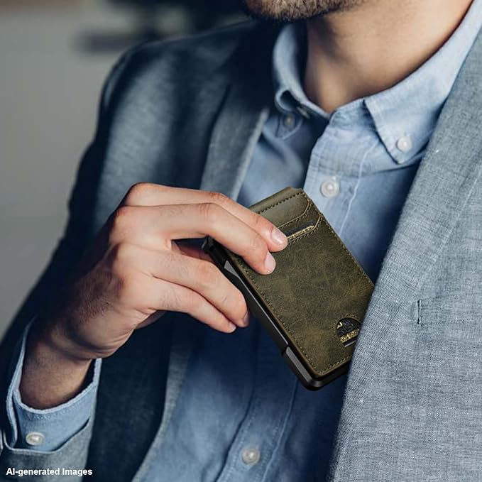 furid Smart Wallet For Men Slim: Rfid Minimalist Pop Up Wallets with Money Clip Metal Credit Card Holder - Gifts for Husband Father at Birthday Anniversary