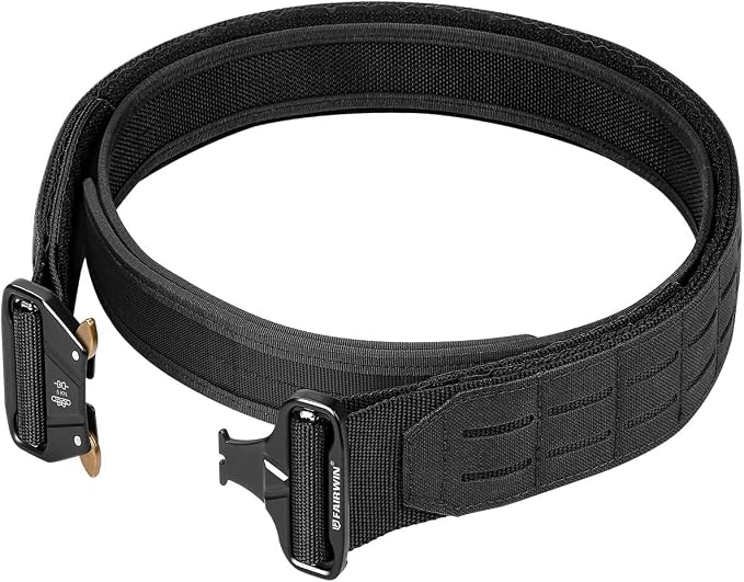 FAIRWIN Tactical Balttle Belt, 2" Molle Rigger War Combat Belt with Quick Release Buckle Law Enforcement Duty Belts for Men