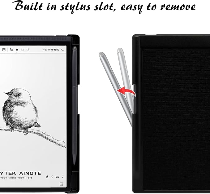 Slimshell Case for 8.2'' iFLYTEK AINOTE Air 2 Smart Auto Sleep/Wake Ultra-Thin Lightweight Leather Folio Cover with Built-in Pen Holder & Magnetic Closure (Cloth Black)