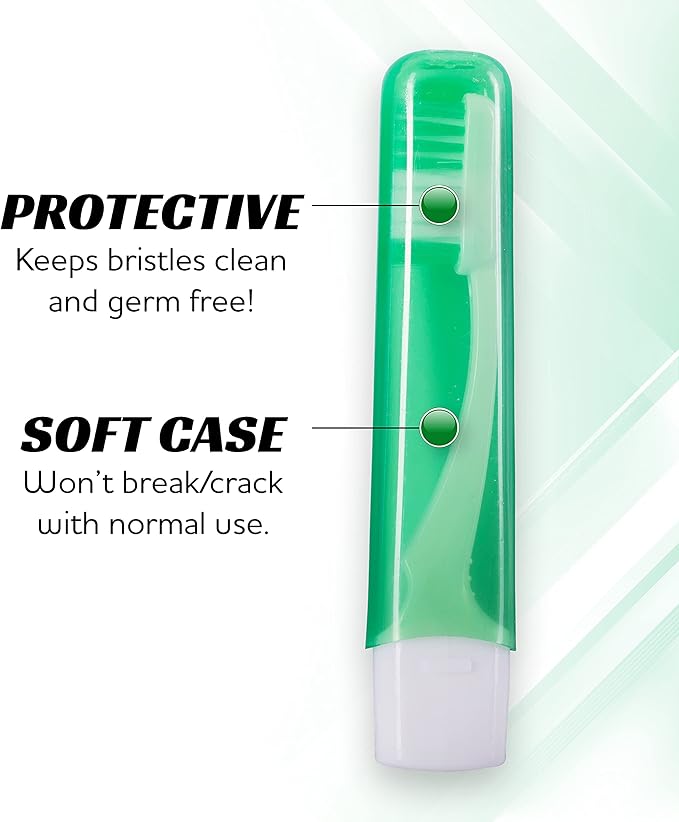 Lingito Mini Toothbrushes with Cover, Soft Travel Toothbrush Kit (3 Pack)