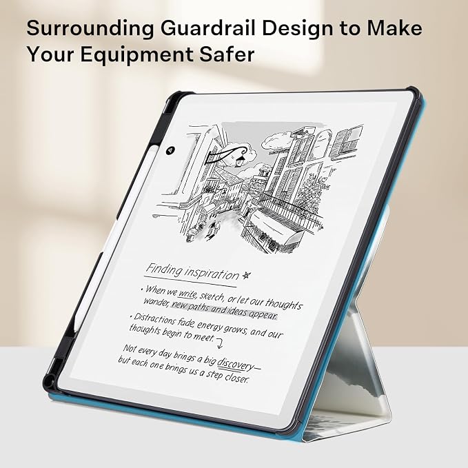 CoBak Case for 11" Kindle Scribe 3rd Generation 2025, Kindle Scribe Colorsoft with Two Viewing Angles - All New PU Leather Cover with Auto Sleep Wake, Pen Holder. Ink Painting