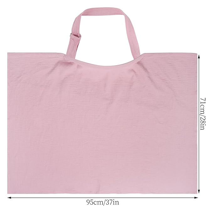2 Pack Muslin Nursing Cover for Breastfeeding, 100% Cotton Soft Privacy Nursing Covers Apron Breastfeeding Cover with Arch Neckline for Women New Mom, Multi-use Breastfeeding Essentials