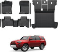 Floor Mats for Toyota 4Runner 2013-2024, All Weather Floor Mats Trunk Cargo Liner with Backrest Protectors Accessories and Door Sill Guards Accessories, Full Coverage Set (Only Fit 5 Seats)