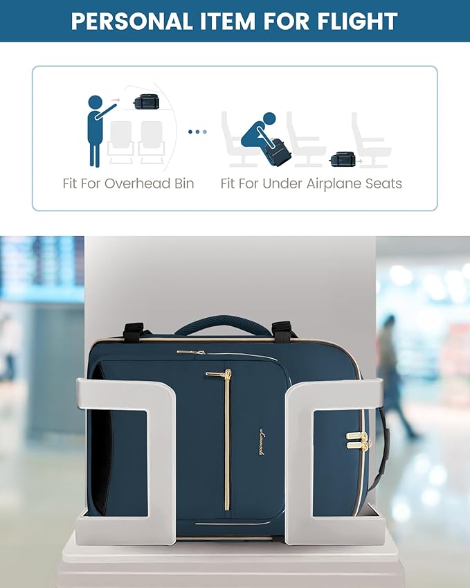 LOVEVOOK 40L Travel Backpack Flight Approved Carry on Backpack,3 Packing Cubes,Waterproof Personal Item Travel Bag,TSA Carry on Luggage Suitcase Travel Essentials,Gifts for Women & Men,fits 17" Laptop