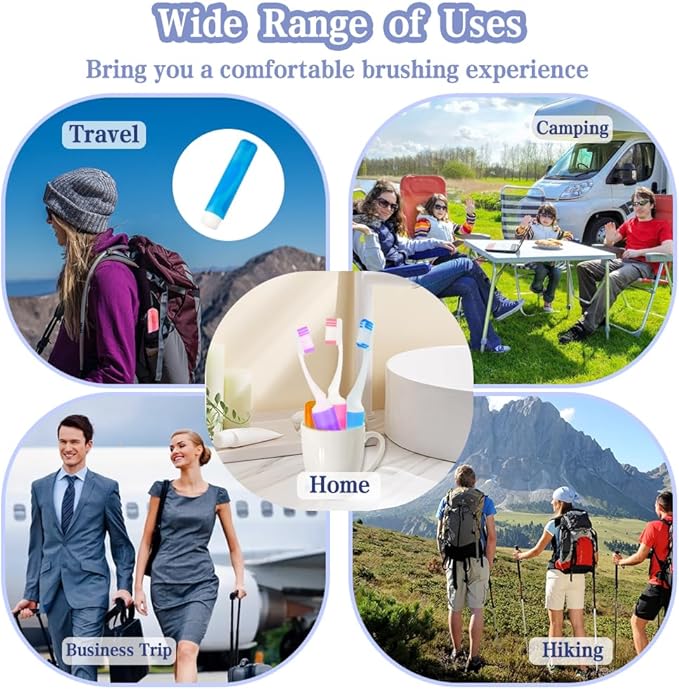 Travel Toothbrush 4Pcs Travel Toothbrush Set Mini Toothbrushes Soft Portable Toothbrushes Travels with Tooth Brush Cover Small Folding Toothbrush Individually Wrapped for Camping Home