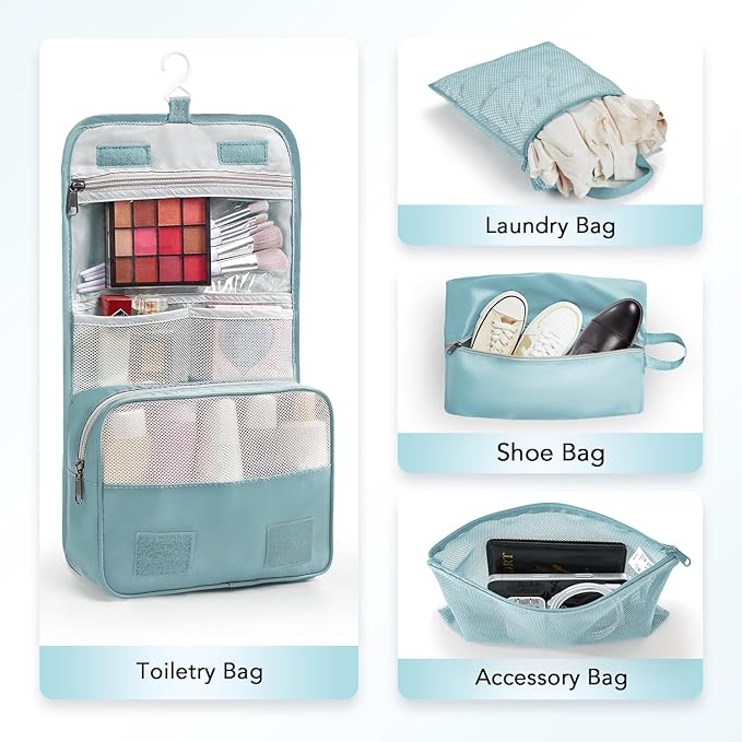 10 Set Compression Packing Cubes for Travel Essentials,Compressible Expandable Packing Cubes for Suitcase,OlarHike Luggage Garment Bags for Travel,Handy Helper for Organizing Clothes(Blue Gray)