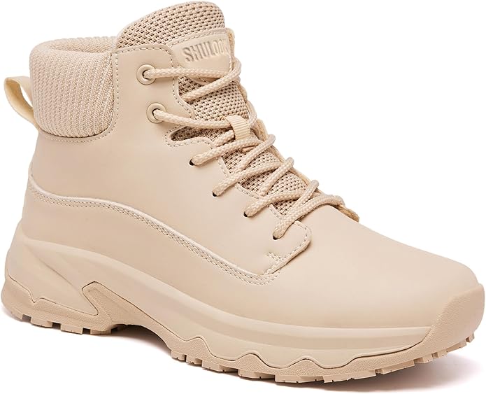 SHULOOK Non Slip Work Boots for Women Slip-Resistant Shoes Waterproof Food Service Chef Kitchen Restaurant Working Casual Comfortable Ankle Boot Outdoor Walking Booties Sneakers