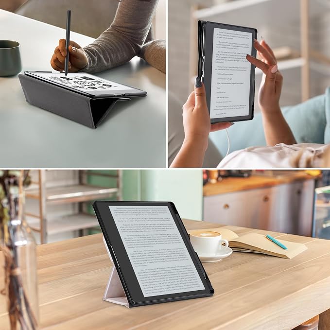 CoBak Case for Tablet Reader - All New PU Leather Cover with Auto Sleep Wake Feature for Tablet Reader 10.2" 2022 & 2024 Released with Pen Holder (not Compatible with Remarkable),Pastel Flowers