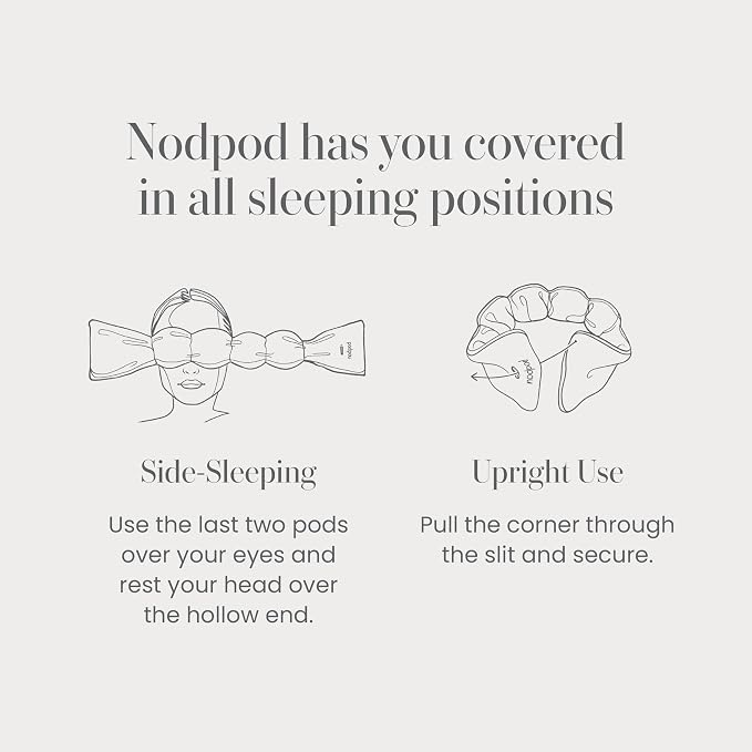 Nodpod Mineralized Silk Gentle Pressure Sleep Mask - Strap-Free, Light-Blocking Design for Sleep, Travel & Relaxation - Weighted Eye Pillow, Machine Washable (Pearl)