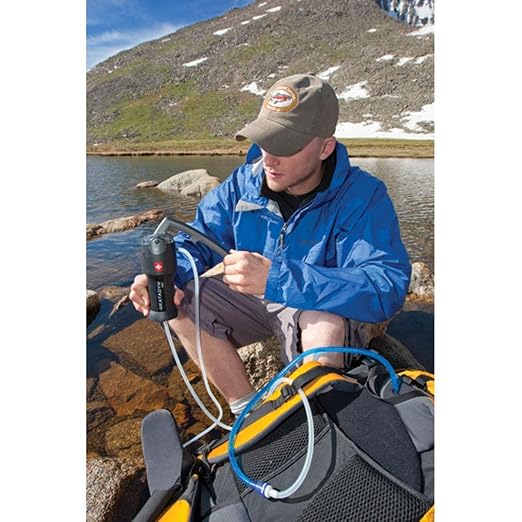 Katadyn Vario Dual Mode Hand Pump Water Filter for Camping, Backpacking & Hiking - Portable & Lightweight Water Filtration System for Survival, Easy to Use - 2L Per Minute, 15 oz
