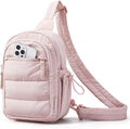 BAGSMART Small Sling Bag for Women, Puffer Crossbody Bag Purses Hobo Handbag Fanny Packs for Travel Hiking