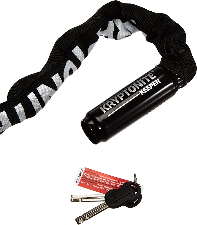 Kryptonite Keeper 712 Bike Chain Lock, 4 Feet Long Heavy Duty Anti-Theft Bicycle Chain Lock with Keys for Bike, Motorcycle, Scooter, Bicycle, Door, Gate, Fence | chain-bike-locks
